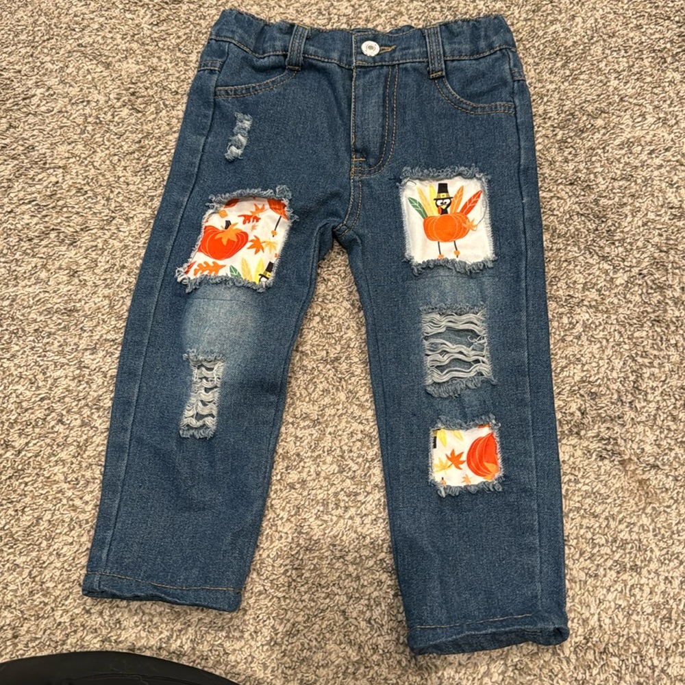 Small 3/4T Thanksgiving Jeans